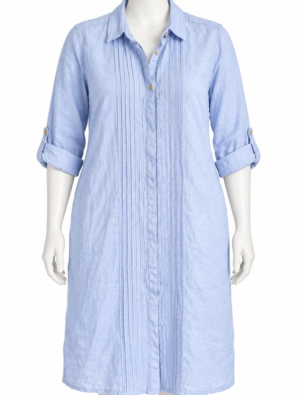 Lands End linen & cotton pintuck dress with pockets. 18W